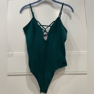 Green Express One Eleven bodysuit // Medium // EUC